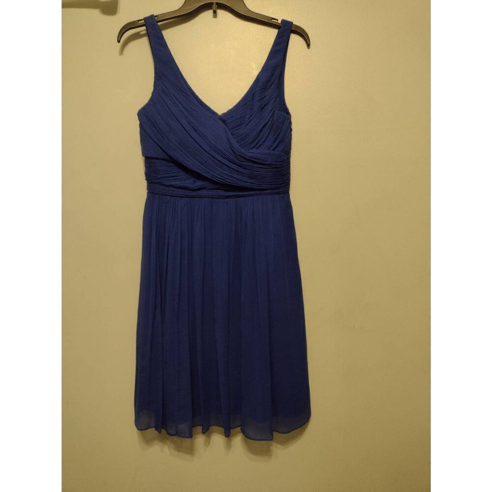 J. Crew size 8 Heidi Silk Chiffon Mini Dress Cobalt Blue